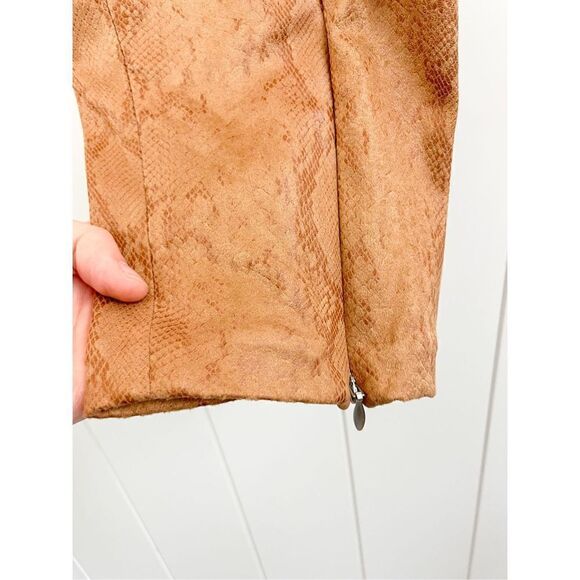 Good American The Boss Pant Skinny Zips Cognac Snake Size 2 (M) - Picture 8 of 13